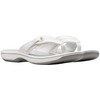 Clarks Women's Breeze Reyna Flip Flop, White Synthetic, 7