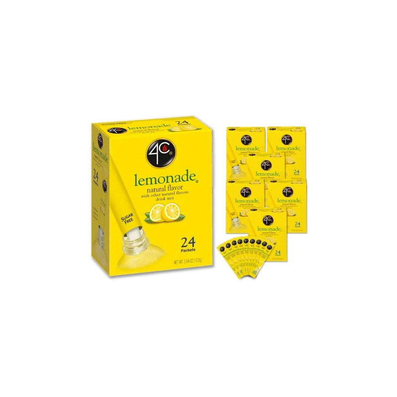 4C Powder Drink Mix Packets, Lemonade 6 Pack, 24 Count,