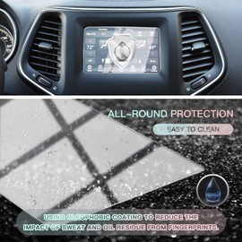 CDEFG for 2019 2020 2021 Cherokee Uconnect Navigation Touchscreen Protector Center Control Touchscreen Protector, Tempered Glass HD Scratch Resistance Anti-Explosion (7 in)
