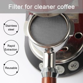 YALiya Pack of 2 pour over coffee makers, coffee filter attachment, reusable coffee filters, for removable filter discs, coffee disc filter made of stainless steel, coffee pot filter accessories (C)
