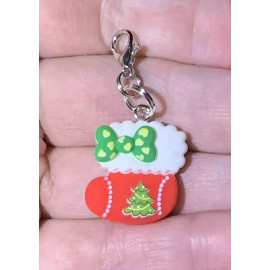 Christmas Stocking Charm Zipper Pull & Keychain Add On Clip!!