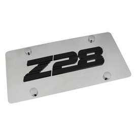 Eurosport Daytona Polished Stainless Steel License Plate for Chevy Z-28 (Chrome)