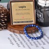 YUEBAYUE Lapis Lazuli Healing Crystal Bracelets,Anxiety Beaded Gemstone Bracelets for