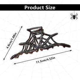 French Metal Hair Clips, Metal Black Spider Web Claw Clips for Women and Girls, French Black Exquisite Design 1 Pack Large Hair Claw French Clips Hair Clip Strong Neutral Luxury Hair Accessories