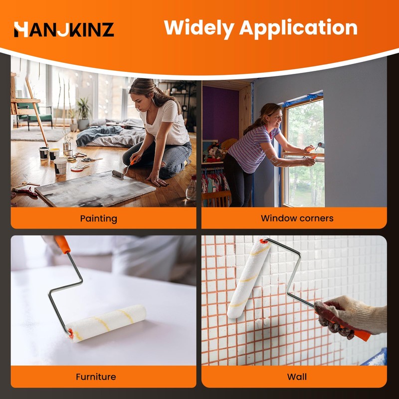 HANJKINZ 40 Pack Microfiber Paint Roller, 4 Inch and 6