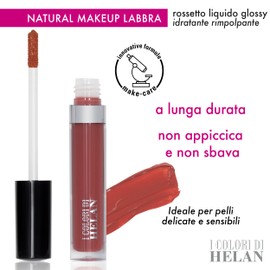 Helan I Colori von Helan Lippenstift, langanhaltend, flüssig, glänzend, kein Kleben, feuchtigkeitsspendender Lippenbalsam mit Rizinusöl und Sheabutter, Make-up 2,5 ml