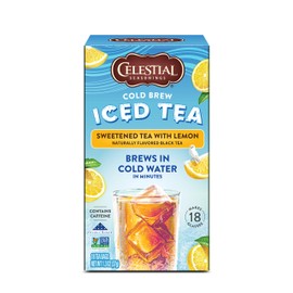 Celestial Seasonings Cold Brew Iced Tea, Sweetened Tea with Lemon, Contains Caffeine, 18 Tea Bags (Pack of 6)