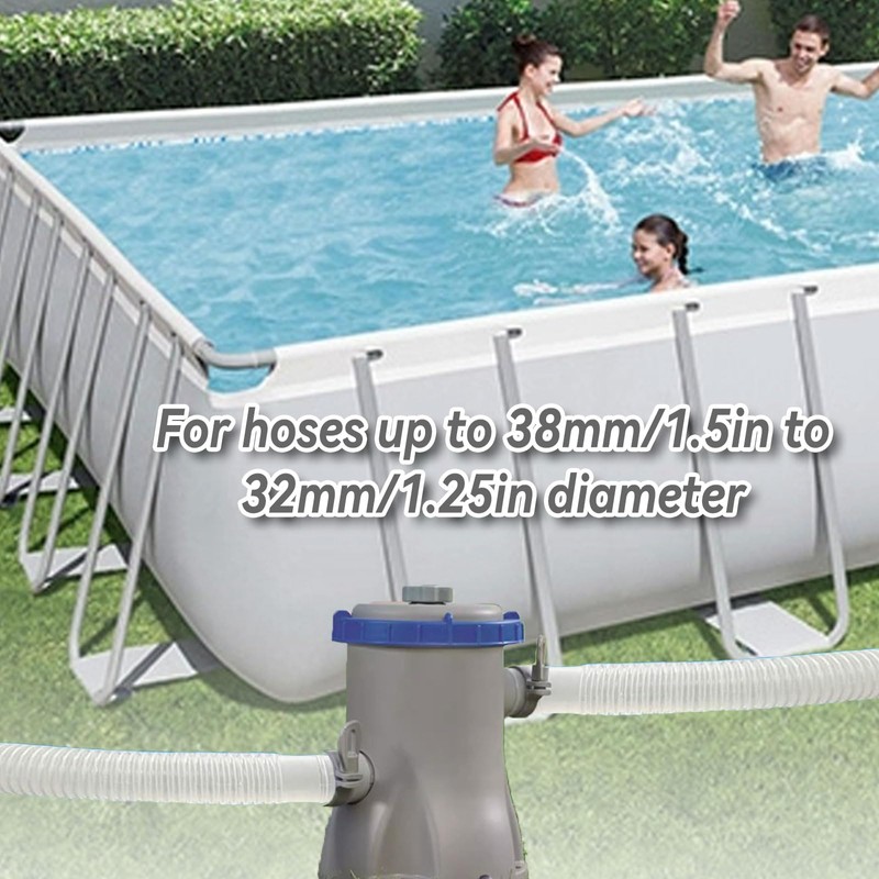 Zueyen Pool Hose Adapter, 2-Way Hose Connector 38 mm to