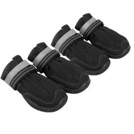 Ewolee Dog Shoes, Pack of 4 Warm Dog Boots, Abrasion-Resistant Non-Slip Dog Shoes for Medium Large Dogs (5#)