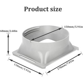 Air Conditioning Exhaust Hose Pipe Connector, Climate Hose Window Adapter 150 mm, Air Conditioning Hose Pipe Connection, Exhaust Hose Adapter for Mobile Air Conditioners Air Conditioners