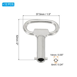 PATIKIL 6mm/0.24" Hole Socket Spanner Key, 12 Pack Zinc Alloy Electrical Cabinet Gas Water Meter Switch Safety Key for Cupboard Panel Lock