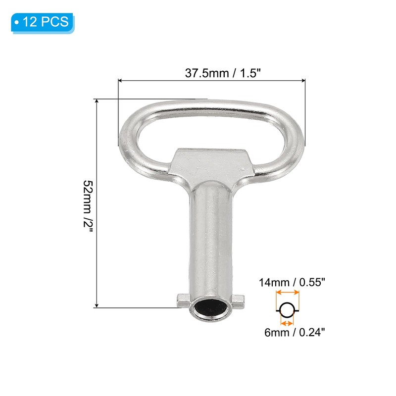 PATIKIL 6mm/0.24" Hole Socket Spanner Key, 12 Pack Zinc Alloy