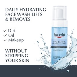 Eucerin Eucerin Hydrating Foaming Daily Facial Cleanser with Hyaluronic Acid, 5 Fl Oz