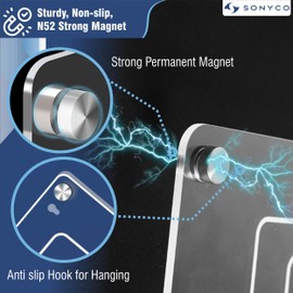 SONYCO 2-Pack Magnetic Calendar for Refrigerator, UV Printed 16"x12" Monthly and Weekly Acrylic Calendar for Fridge with 4 Strong N52 Magnets, 6 Dry Erase Markers, Magnetic Pen Holder and Eraser