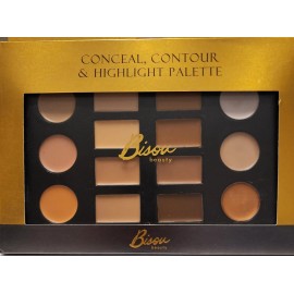 Bisou Conceal, Contour & Highlight Palette & Shimmering Lip Gloss Package