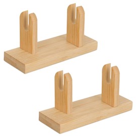 Niuhong 2 Pieces Japanese Fan Holder Chinese Fan Stand Wood Foldable Chinese Style Display Holder Decorative Hand Fan Base Wooden Stand Folding Fan Stand Decoration (A)