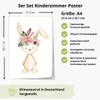 MeinBaby123® Children's Room Pictures, Set of 3, DIN A4 Poster