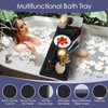 Foldable Bathtub Caddy Tray, Bamboo Bath Tub Tray Table for