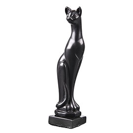 Danila-Souvenirs Decorative Stone Statue Figurine Sculpture Standing Black Cat 5.2'' (13 cm)
