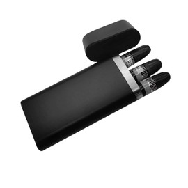 MAAYKOM Three finger cigar box, portable stainless steel tube holder, cigar tube storage accessories, pocket cigar holder, men's gift (black)