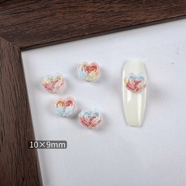 Bling Bling Gradient Rose Parts 3 Types 10 Pieces, Flower Heart Rose / 블링블링 그라데이션 장미파츠 3종 10개입, 플라워하트장미