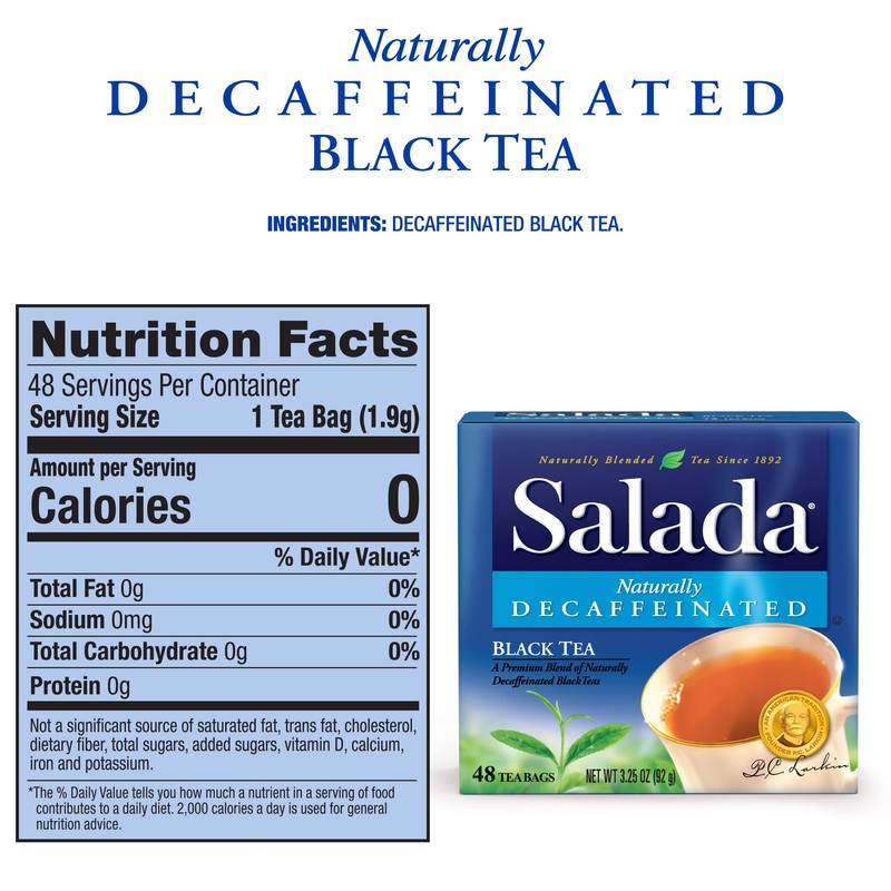 Salada Naturally Decaffeinated Black Tea Blended Strong Black Tea with