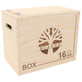 Diagsh Wooden Plyo Box 3 in 1 Step Up Box Versatile Plyometric Box Jump Holds Up to 450lbs for Home Gym and Outdoor Workouts