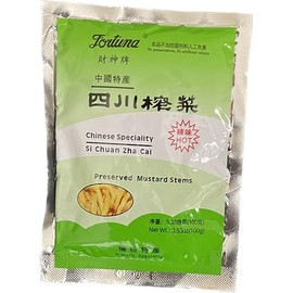 Sichuan Zha Cai (Preserved Mustard Stems) - Hot/Spicy - 3.53oz [Pack of 3]