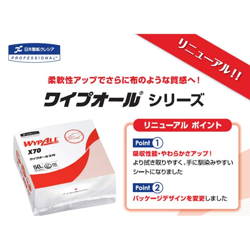 Nippon Paper Crecia Wipeall X70 Cross-Like 13.2 x 13.5 inches