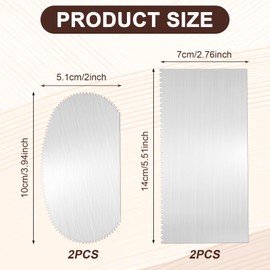 Mabor 4Pcs Stainless Steel Clay Scraper, Silver Pottery Ribs Serrated Scraper Clay Sculpture Cutter Crafts Tool Ceramics Sculpting Tools Kits for Texturing Artists Modeling Potter