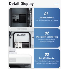 DIHOOL 60 Amp DC Circuit Breaker Box, PV Solar Disconnect Switch with Small Breaker Box
