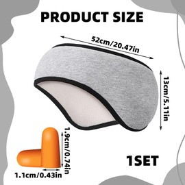 YIZWINS 2 in 1 Headband for Sleeping and Earmuffs, Sleep Mask, Sleep Mask, Anti Noise Headband for Sleeping, for Men and Women, Sleep Mask for Travel, Lunch Break (Grey)