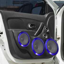 MACHSWON 2 x Car Audio Speaker Covers Mesh Subwoofer Grill Blue Protector Horn Glossy Guard 6.5 Inches