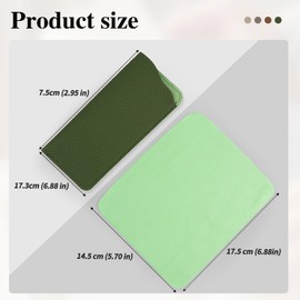 AfitLulu 2PCS Soft Glasses Case, Glasses Pouch with 2 Glasses Cloths Included, PU Leather Solid Color Simple Glasses Sleeve (White+Grey)