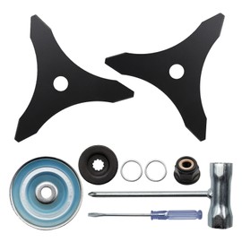 2-Set 10" x 3 Teeth Carbon Steel Brush Cutter Weed Eater Blades, Blades for 20mm or 25.4mm Arbor with Blade Adapter Attachment Compatible with Husqvarna Stihl Ego and More