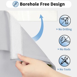 OutdoorLines Blackout French Door Curtains, Privacy Thermal Insulated Tie up Glass Shades, Easy to Install Tricia Window Drapes, Front Door Curtain, W26 x L68 inch, Greyish White, 1 Panel