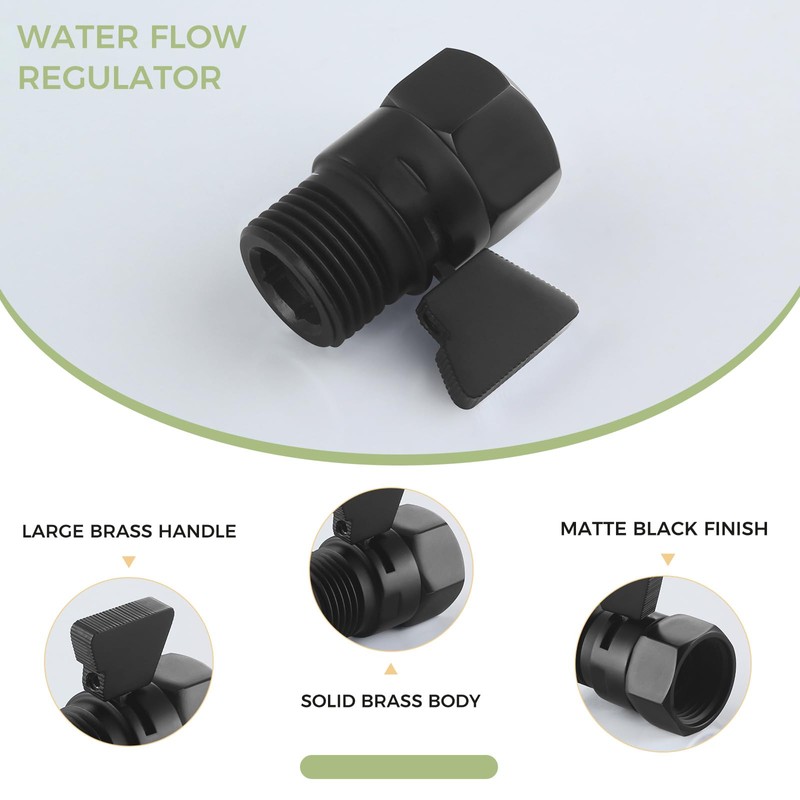 Aomasi Shower Shut off Valve Matte Black, Brass Bathroom Water