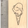 Ice Cream Rubber Stamp, Hand Dipped Sugar Cone