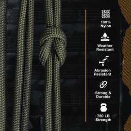 Mossy Oak Paracord 750 – Heavy Duty Nylon Paracord – Survival Rope, Ideal for Camping, Hunting, Fishing, Crafting & DIY Use – Thin Parachute Cord - 4mm Diameter - 200 feet Length - Orange