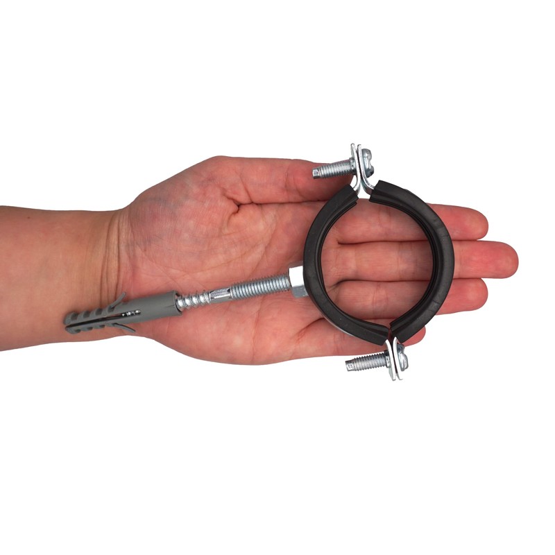 SKIR'CO Pipe Brackets with Black Rubber Lining for Diameter 47-51