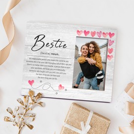 Orchroma Gifts for Bestie,Bestie Definition Picture Frames,Friendship Gift,Christmas Birthday Gift for Bestie Friend Sister,Inspirational Quotes Wall Tabletop 8x10 Picture Frames