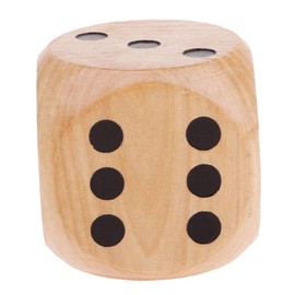 Extra-Large Wooden with Rounded Corners D6 6-Sided in 5cm