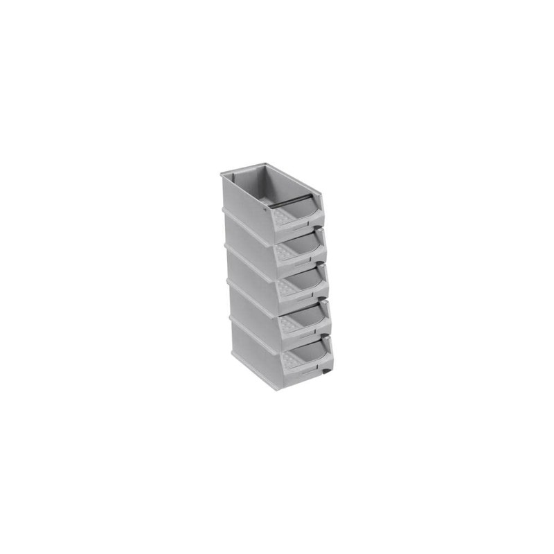 PROREGAL Economy Set of 5 Grey Storage Boxes 4.1 with