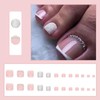 24 Pieces Push On Toe Nails with Jelly Glue, French
