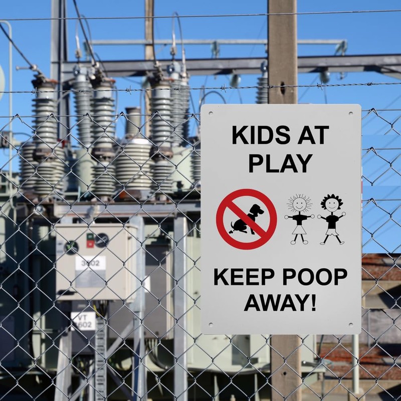 Kids At Play Keep Poop Away! Sign, 8.5 x 11