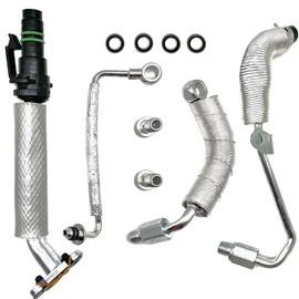 CSMATEYEAH 4Pcs Turbo Oil Return Drain Oil Feed Pipe Kit Compatible with Buick Encore 2013-2019 Chevy Cruze Sonic Trax 1.4L L4 Replaces 55567067 55568031 55587854 55592600