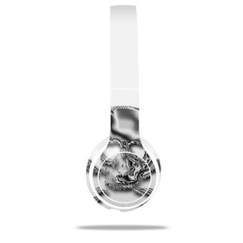 Chrome Skull on White - Decal Style Skin fits Genuine Beats Solo 2 Wired Headphones (Headphones NOT Included)