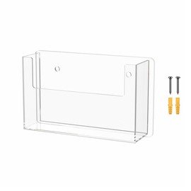 Marketing Holders Post Card Holder Wall Mount Clear Acrylic 6" Single Pocket Showcase Booklet Informational Pamphlet Leaflet Printed Material Literature Display