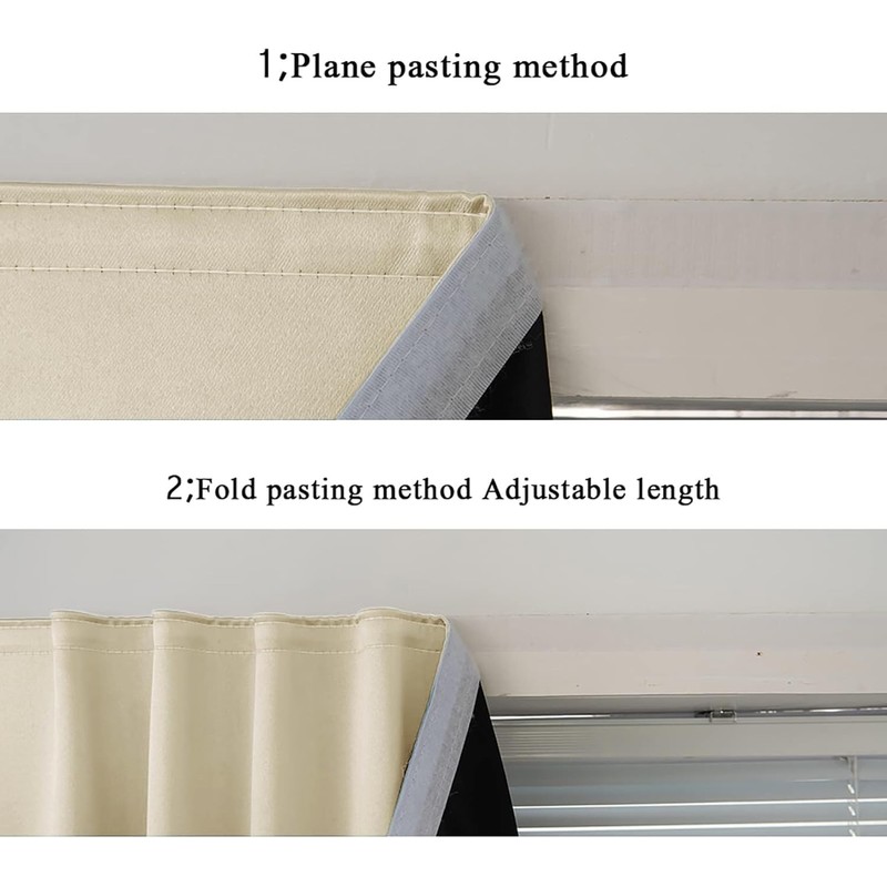 AJAZZ 100% Blackout Curtains for Bedroom Self Adhesive Curtains Temporary