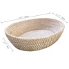 amololo14" Oval White Rattan Fruit Serving Basket,Table Décor Wicker Bread